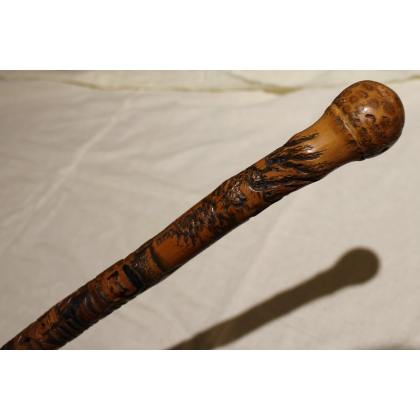 Canne en ronce de bambou guerriers japonais