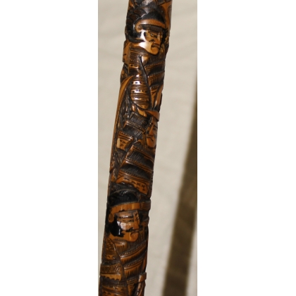 Canne en ronce de bambou guerriers japonais