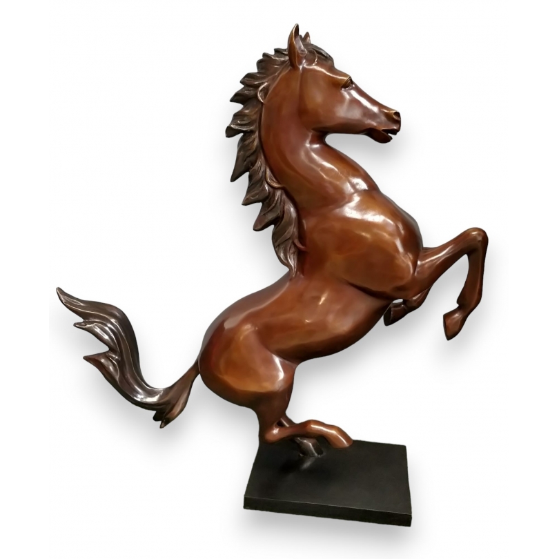 Bronze rearing horse