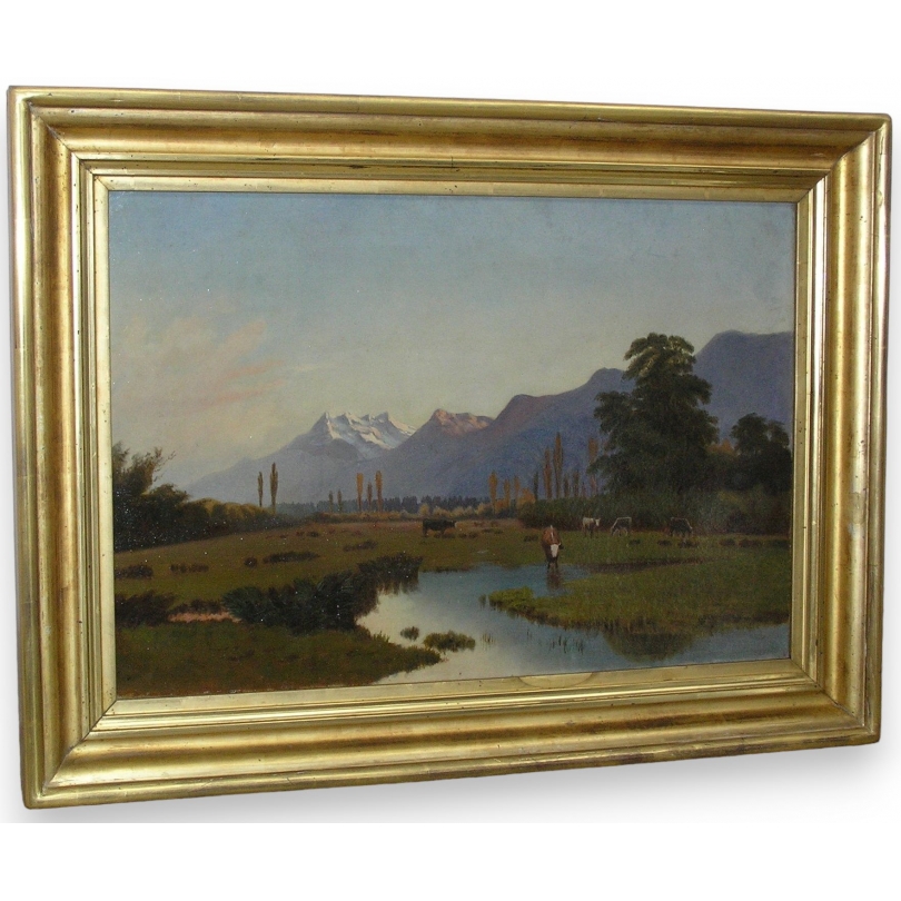 Paintings | Painting: ‘Les Dents du Midi’. Moinat SA  – Antiques and home décor