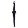 TAVANNES gold watch, black leather strap