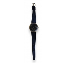 Montre TAVANNES en or, bracelet en cuir noir