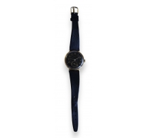 Montre TAVANNES en or, bracelet en cuir noir