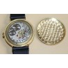 TAVANNES gold watch, black leather strap