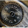 TAVANNES gold watch, black leather strap
