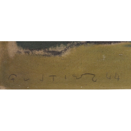 Tableau \"Femmes au marché\" signé FUSTIER 44