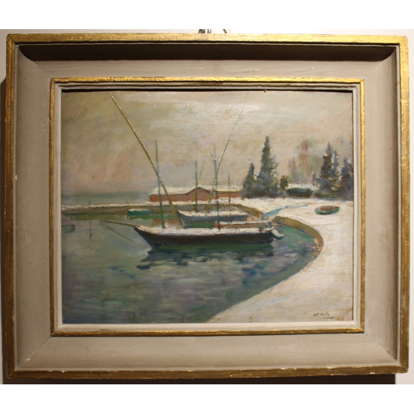 Tableau \"Morges\" signé Alf. BOLLE