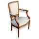 Fauteuil style Louis XVI tissus beige