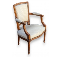 Fauteuil style Louis XVI tissus beige