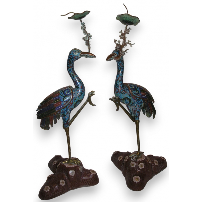 Pair of cranes. at  Moinat SA  - Antiques and home décor