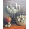 Tableau \"Le lave raisins\" signé P. JULIEN