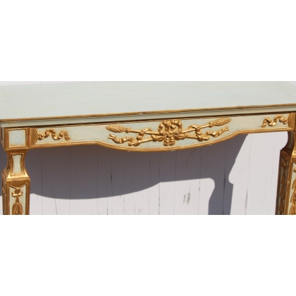 Directoire-style console table and mirror