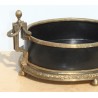 Jardinière ovale en porcelaine noire et bronze