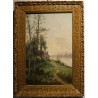 Tableau \"Vue de campagne\" signé GODCHAUX