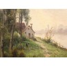 Tableau \"Vue de campagne\" signé GODCHAUX