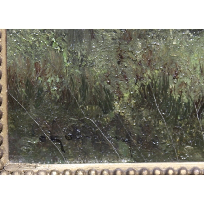 Tableau \"Vue de campagne\" signé GODCHAUX