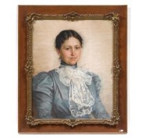 Pastel "Portrait Jeune Femme" signé RAPIN