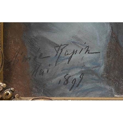 Pastel "Portrait Jeune Femme" signé RAPIN