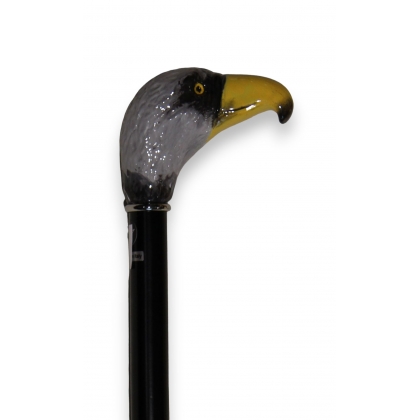 Canne avec pommeau Aigle émaillé