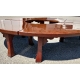 Table basse ronde en laque rouge