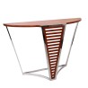 "Brunei" console table in wood and stainless steel