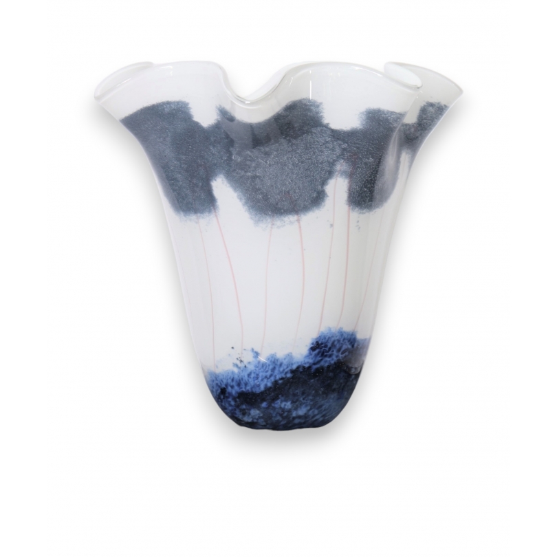 Blue and white Marble flared vase