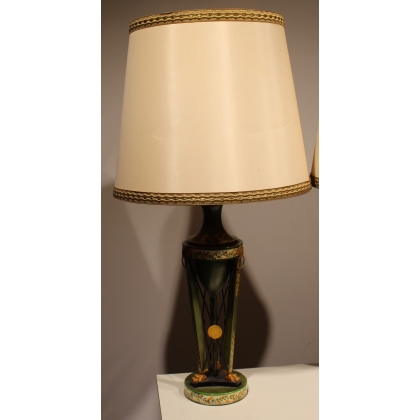 Paire de lampes en tôle verte