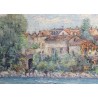 Tableau \"Bord de rivière\" signé J. BLUMENTHAL