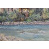 Tableau \"Bord de rivière\" signé J. BLUMENTHAL