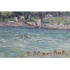 Tableau \"Bord de rivière\" signé J. BLUMENTHAL