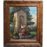 Tableau \"Fille à la prière\" signé J. BLUMENTHAL
