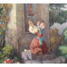 Tableau \"Fille à la prière\" signé J. BLUMENTHAL