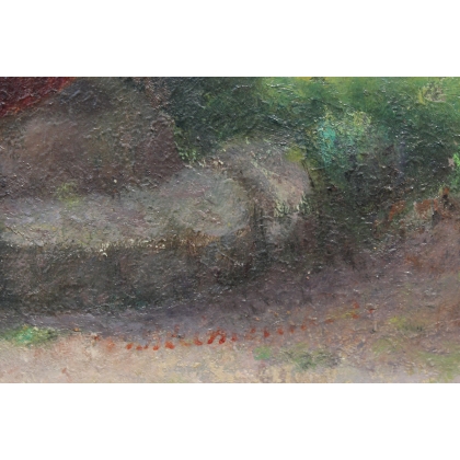 Tableau \"Fille à la prière\" signé J. BLUMENTHAL