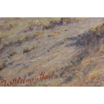 Tableau \"Falaises\" signé J. BLUMENTHAL