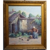Tableau "La lessive" signé J. BLUMENTHAL 1948