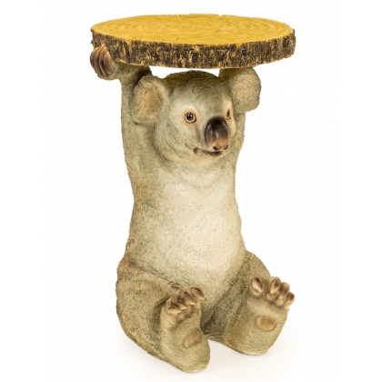 Guéridon \"Koala portant un rondin de bois\"