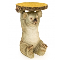 Pedestal table "Koala bear carrying a log of wood"