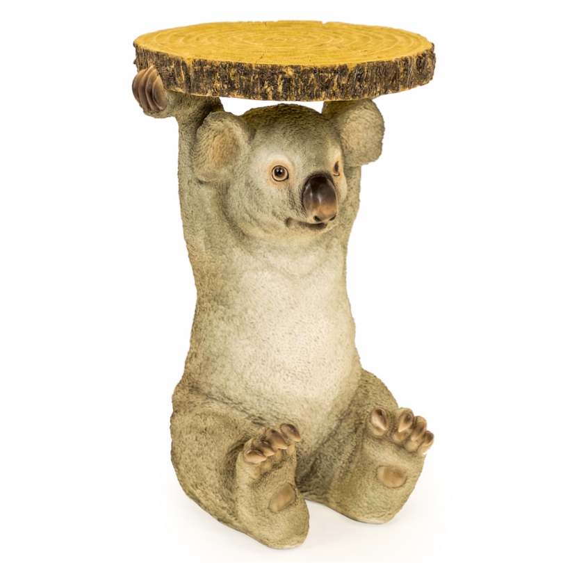 Guéridon "Koala portant un rondin de bois"