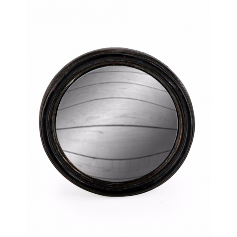 Petit miroir convexe cadre rond noir