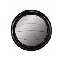Large convex mirror frame round wide black