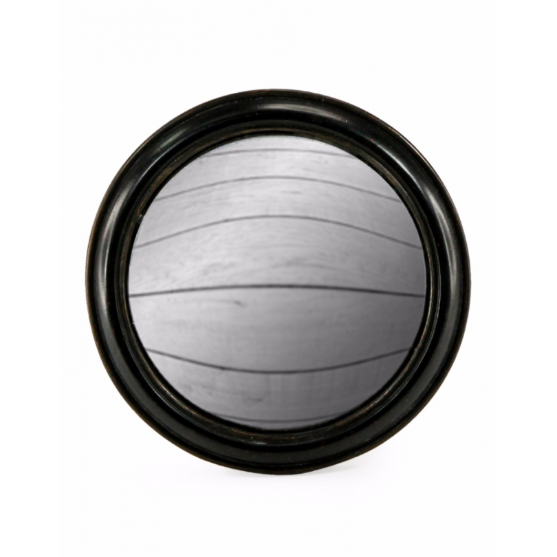 Grand miroir convexe cadre rond large noir