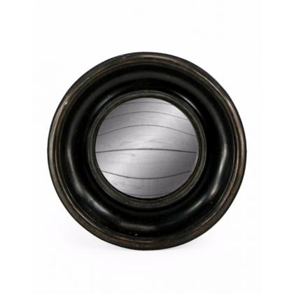 Petit miroir convexe cadre rond profond noir