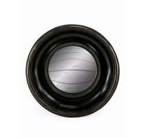 Small convex mirror frame round deep black