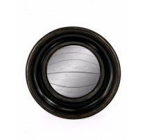 Medium convex mirror frame round deep black