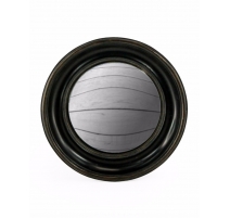 Large convex mirror frame round deep black