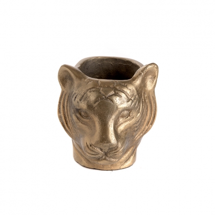Vase Tiger aus goldfarbigem aluminium