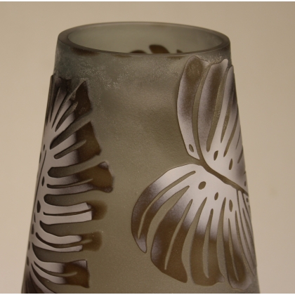 Vase esprit Nancy Feuilles Topicales en verre