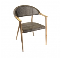 Fauteuil Rio en aluminium peint faux bois