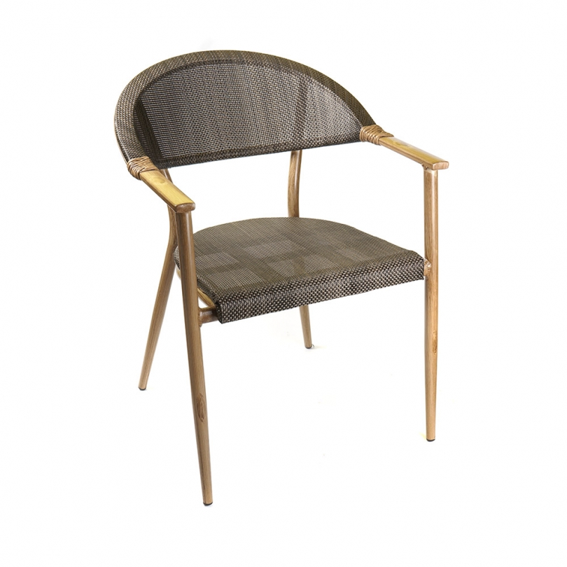 Fauteuil Rio en aluminium peint faux bois