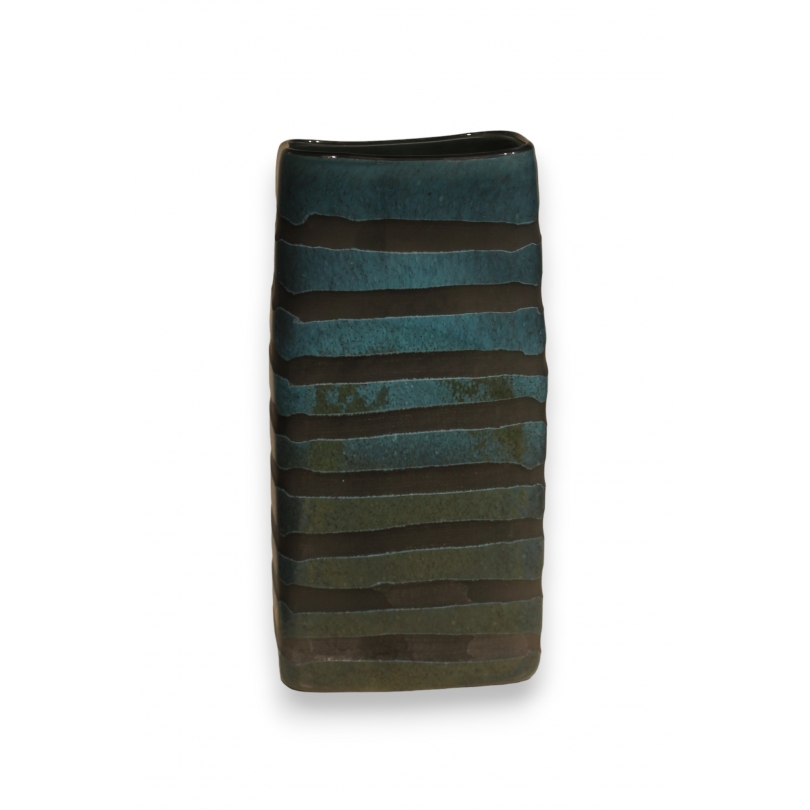 Double-layered Wave vase in acid-etched glass